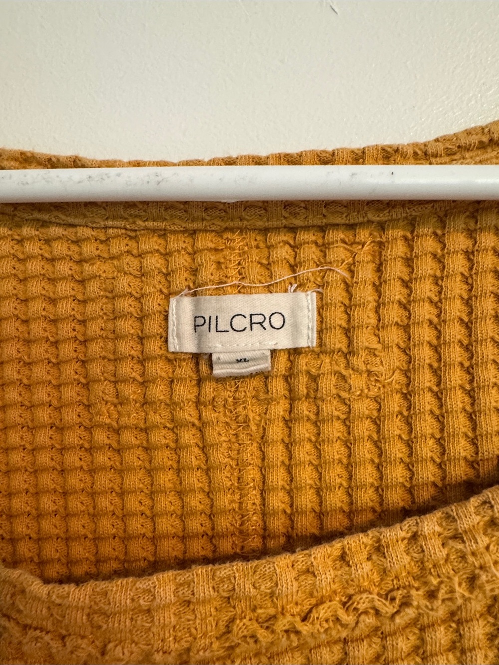 PILCRO Anthropologie Waffle Knit Tee in Mustard Yellow - Picture 2 of 5
